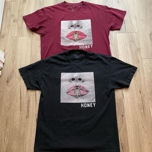 Bundle lot pair two honey brand company heavyweight streetwear cotton tees L